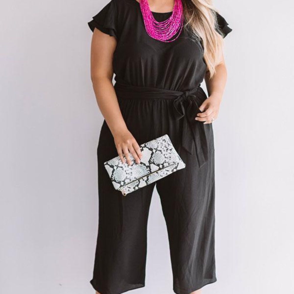 Bright on Point Jumpsuit- BLACK